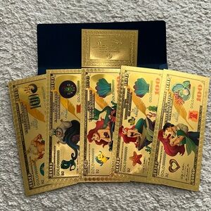 The Little Mermaid 24K Gold plated Banknotes New